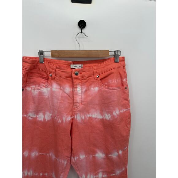 Gemma + Jane Jeans Size 14 Pink Tie Dye Flare Leg High Rise Boho Festival Lace - Picture 4 of 6